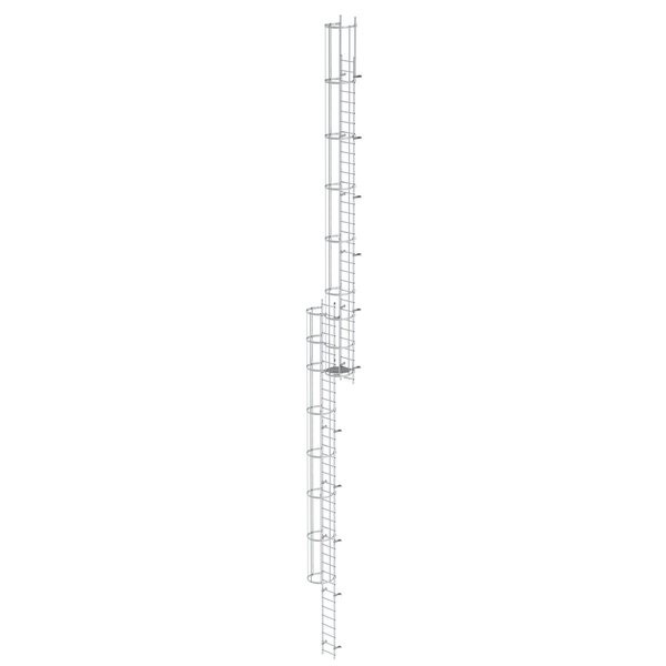 Günzburger Steigtechnik Mehrzügige Steigleiter mit Rückenschutz (Bau) Aluminium blank 19,12m
