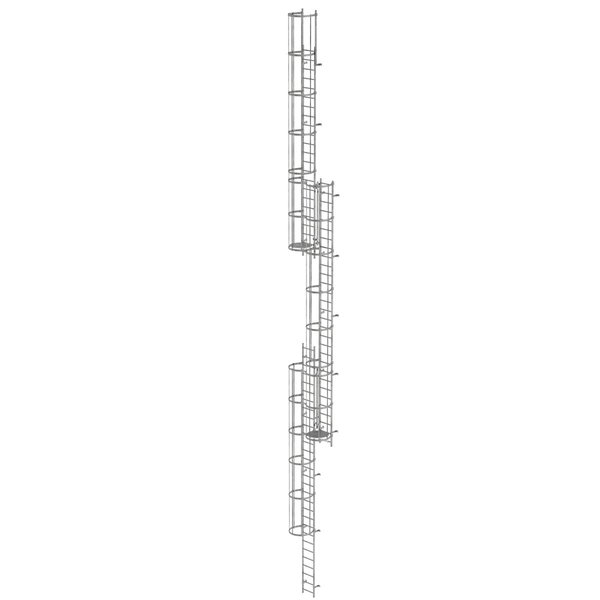 Günzburger Steigtechnik Mehrzügige Steigleiter mit Rückenschutz (Maschinen) Stahl verzinkt 18,84m