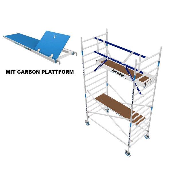 ASC Group AGS Rollgerüst 135x305x3,3ph carbon - einseitig