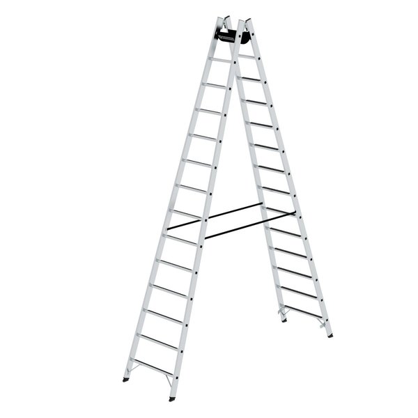 Günzburger Steigtechnik Sprossen-Stehleiter SprossenSafe R 13 2x14 Sprossen