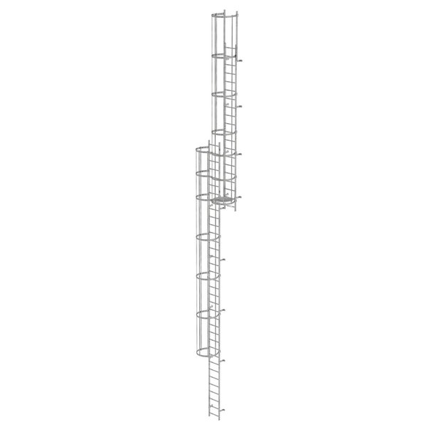 Günzburger Steigtechnik Mehrzügige Steigleiter mit Rückenschutz (Bau) Stahl verzinkt 14,64m