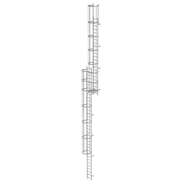 Günzburger Steigtechnik Mehrzügige Steigleiter mit Rückenschutz (Bau) Stahl verzinkt 15,48m