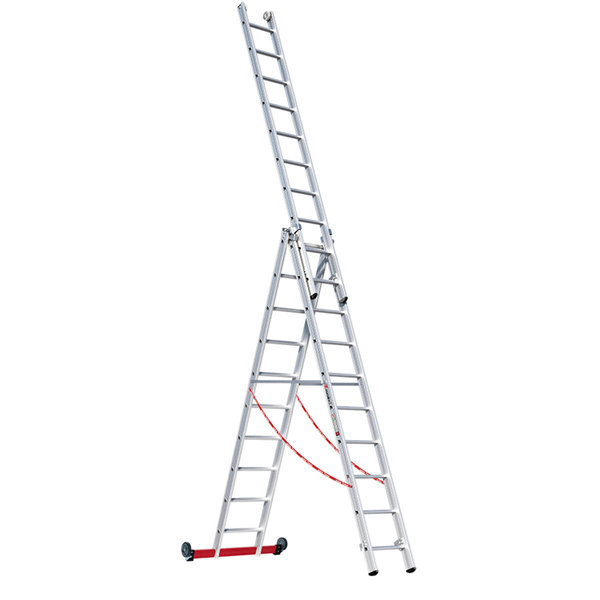 Euroline Alu-Mehrzweckleiter 3-teilig Nr. 30778, rollbar 3x10