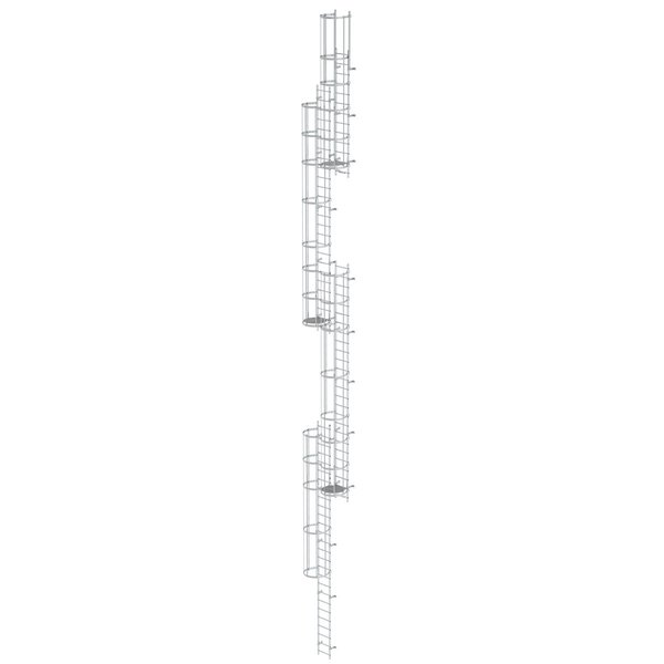 Günzburger Steigtechnik Mehrzügige Steigleiter mit Rückenschutz (Notleiter) Aluminium blank 19,96m