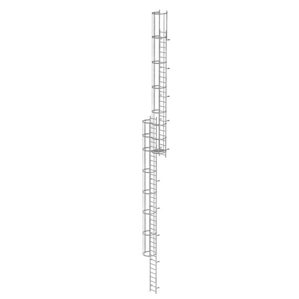 Günzburger Steigtechnik Mehrzügige Steigleiter mit Rückenschutz (Bau) Stahl verzinkt 17,16m
