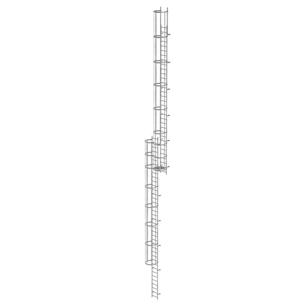 Günzburger Steigtechnik Mehrzügige Steigleiter mit Rückenschutz (Bau) Stahl verzinkt 19,12m