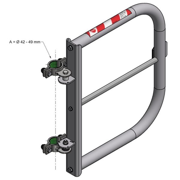 Hailo Professional Universalschranke mit Knieleiste, Breite 525-1000 mm Edelstahl