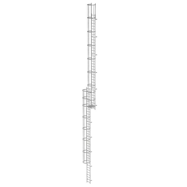 Günzburger Steigtechnik Mehrzügige Steigleiter mit Rückenschutz (Bau) Stahl verzinkt 19,96m