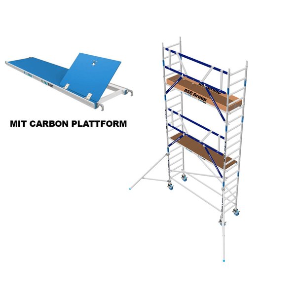 ASC Group AGS Rollgerüst 75x305x4,3ph carbon - einseitig